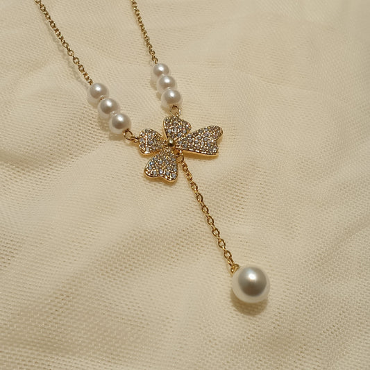 Butterfly Pearl Necklace